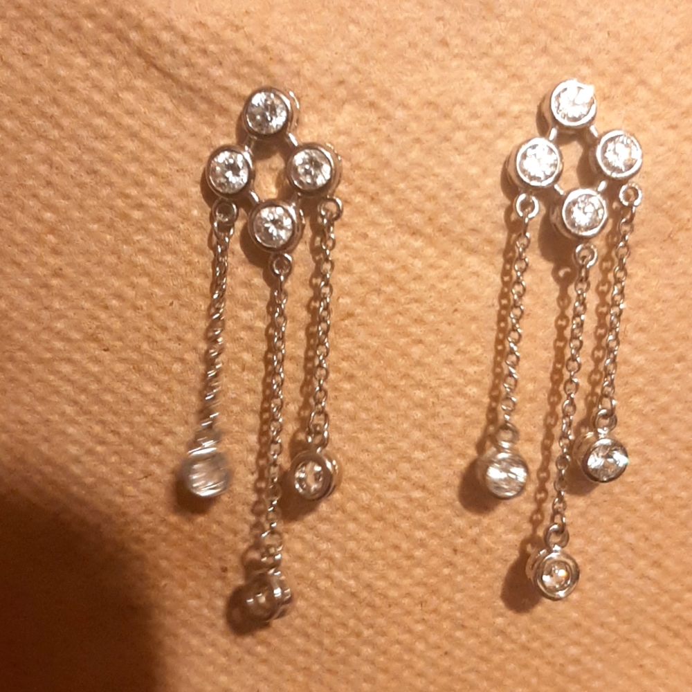 Vintage sterling Swarovski tremble earrings